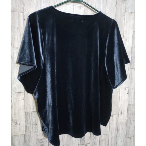Madewell Top Velvet Velour Butterfly Pullover Top Shiny Holiday Party Sz XL NWT - Picture 2 of 5